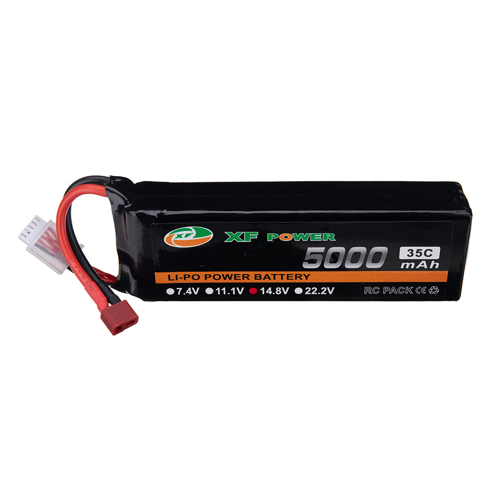 XF POWER 14.8V 5000mAh 35C 4S LiPo Battery T Deans Plug With XT60 Adapter Plug for RC Drone