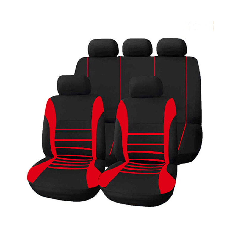 9 Pcs/Set Universal Car Seat Covers Cushion Headrest Cover Protective Front&Rear Seat Protectors Ful