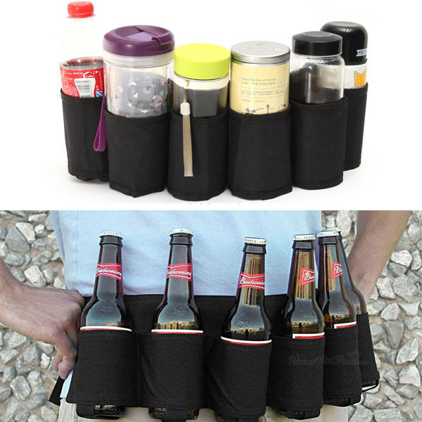 Outdoor Six Pack Biergürtel Flasche Taillentasche Tragbares Getränk Getränkedosenhalter Camping Gathering
