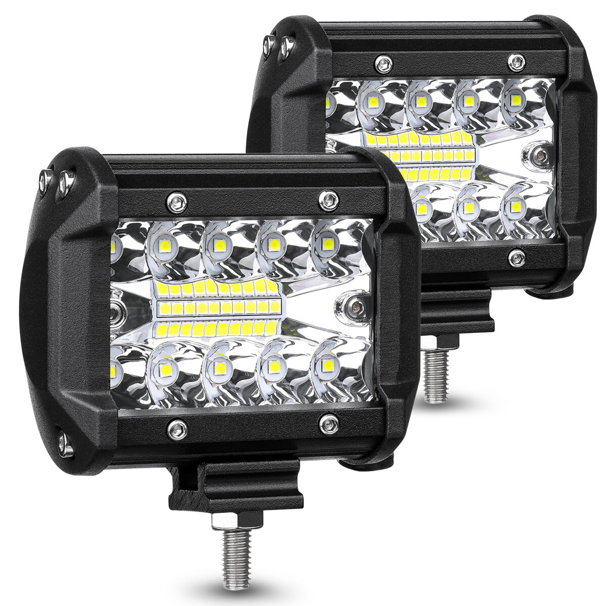 Lampki AMBOTHER 2PCS Tri ROW 4 Inch 9-32V 20 LED za $14.59 / ~58zł