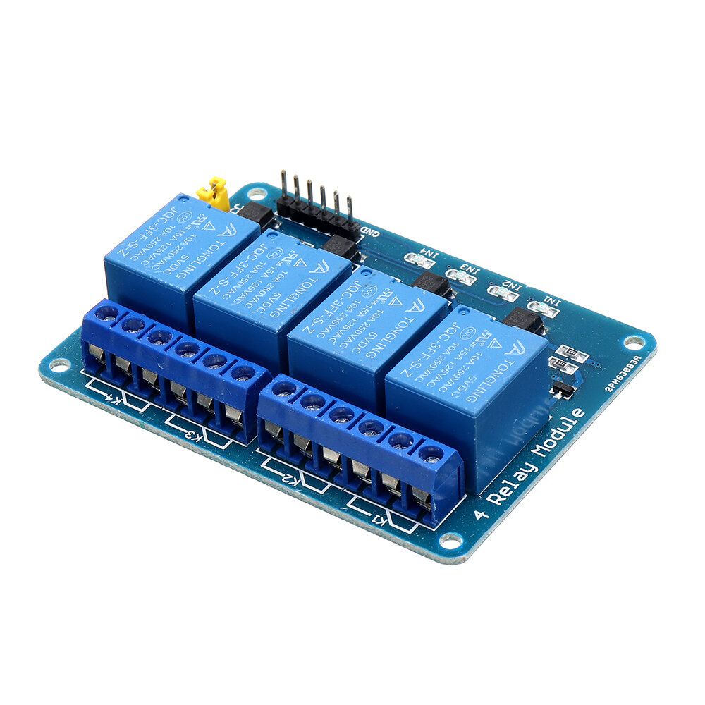 5 stks 5V 4-kanaals relaismodule PIC ARM DSP AVR MSP430 blauw Geekcreit voor Arduino - producten die