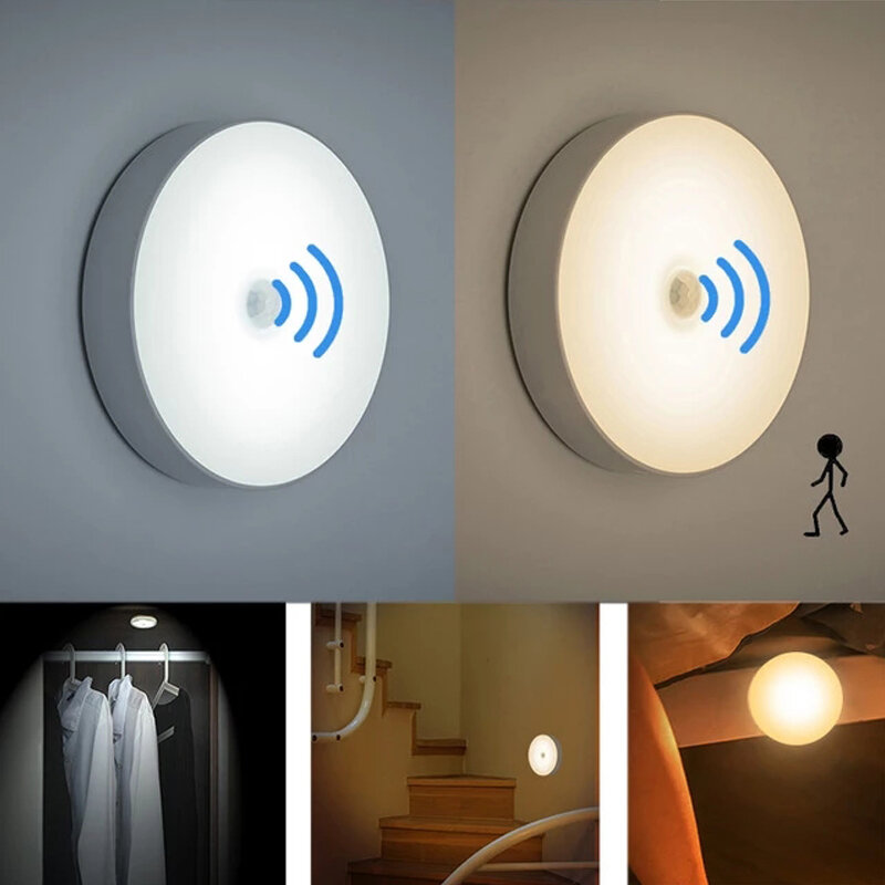 6 LED Motion Sensor Night Light Wireless Lighting Stairs Light Bedroom Wall Lamp