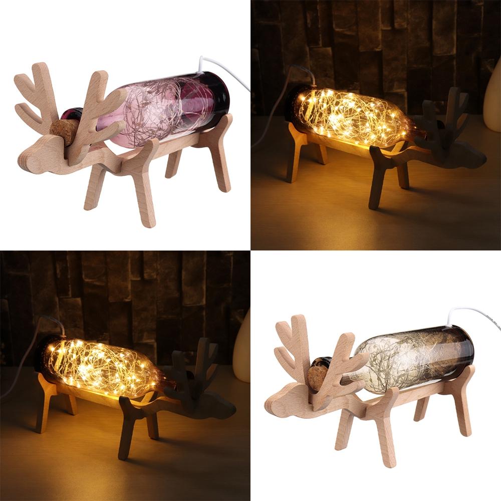 LED glas Fairy elanden herten licht fles Jar nachtlampje tafellamp Christmas Home Decor Gift