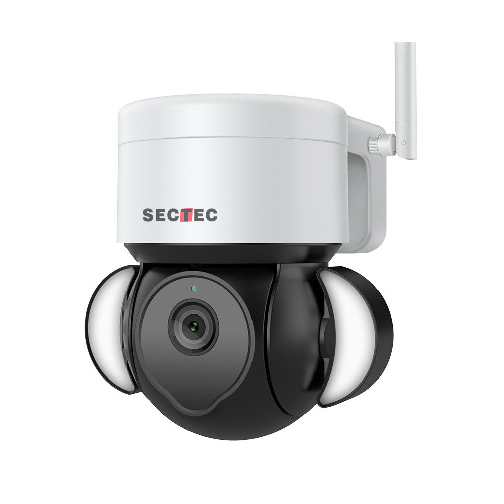 SECTEC 2MP/5MP Draadloze Floodlight Camera WIFI Home Security Camera met Auto Smart Light Kleur Nach