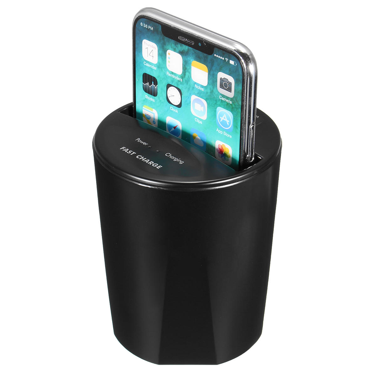 For Iphone X Iphone 8 Qi Wireless Charger Car Cup Mount Holder USB Charging Port