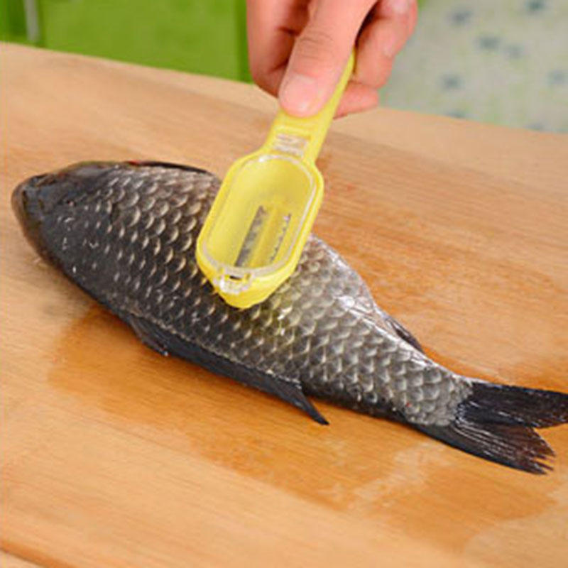 Food-grade ABS Fish Scaler Fish Scale Remover Skin Scales Innovative Lid Design Seafood Tools Kitchen Accessory Fast Cle