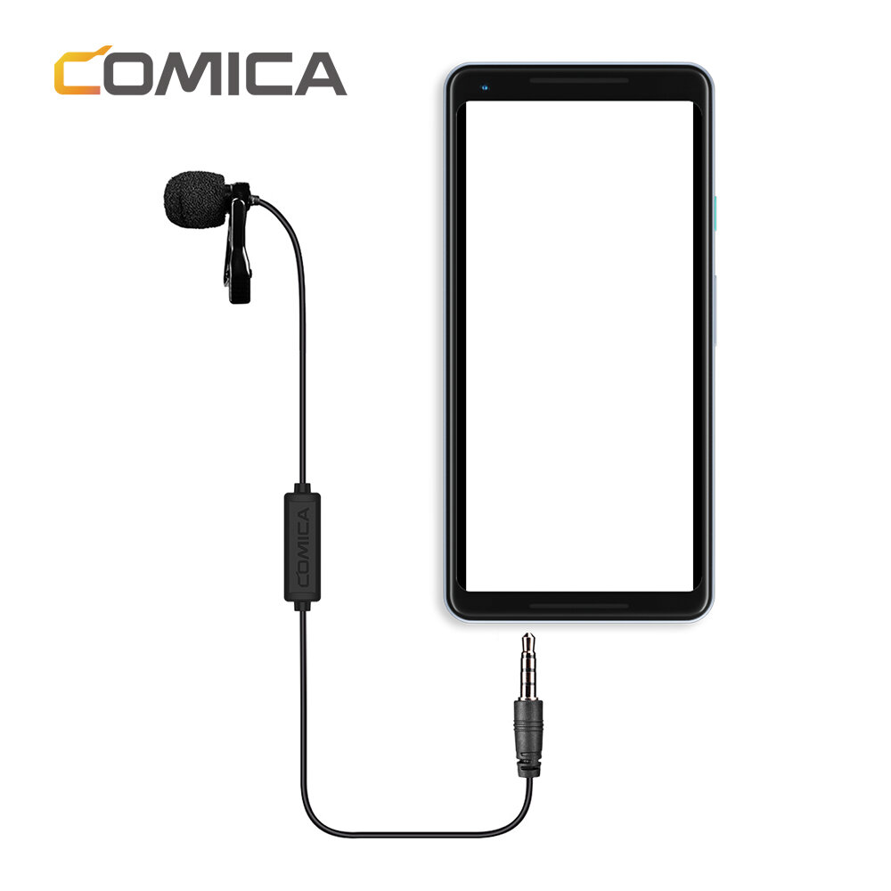 Comica V01SP 2.5m Lavalier Revers Microfoon Clip-on Omnidirectionele Condensator Interview Microfoon