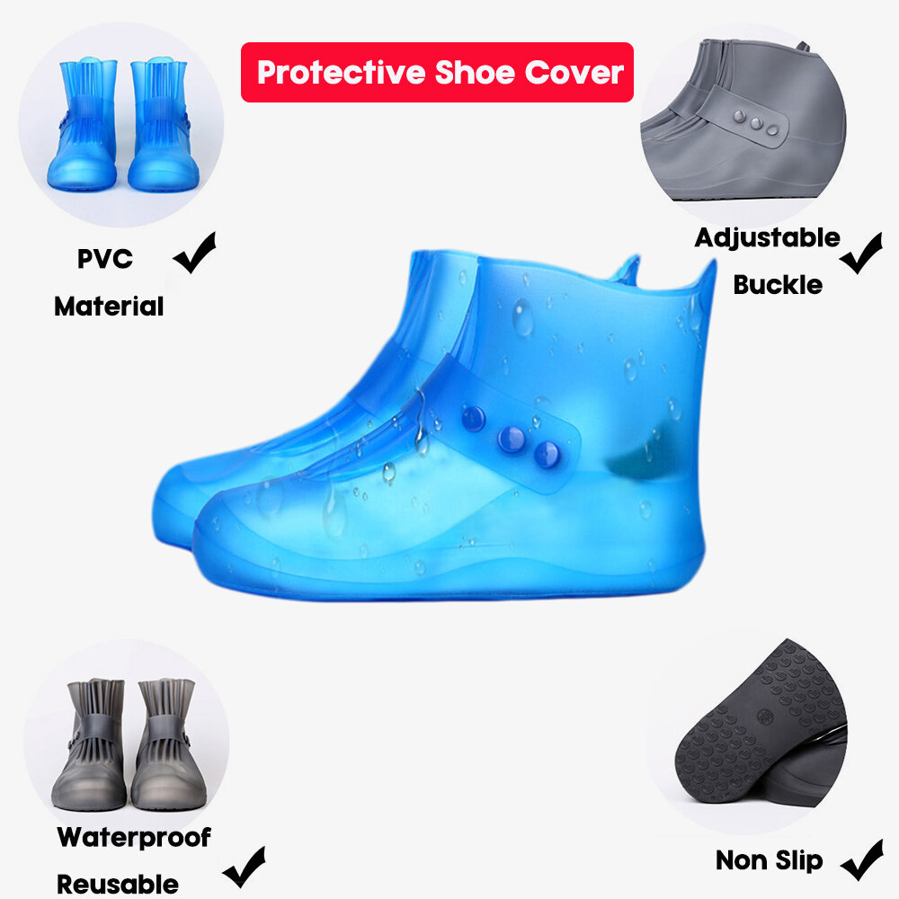 58% OFF on Women Non-slip Waterproof Reusable Outdoor High Top Shoe Covers