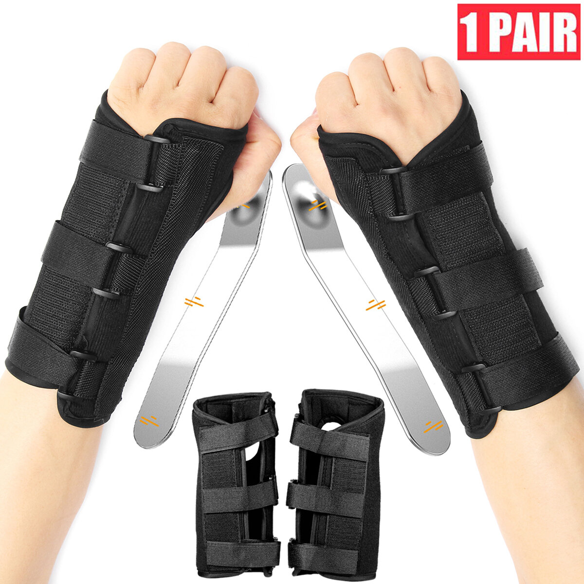 

Pair Wristband Hand Wrist Guard SupportWrist Guard Brace Carpal Tunnel Support Sprain Forearm Splint Band Strap Belt