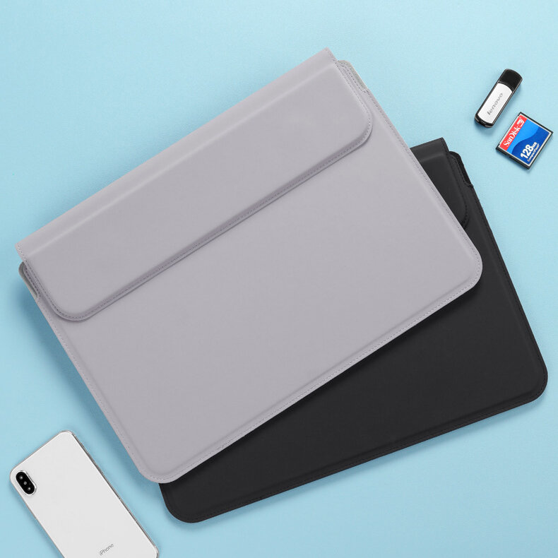 

BUBM 14/15.6 inch for iPad/ Macbook Sleeve Waterproof PU Storage Bag with Foldable Stand Bracket