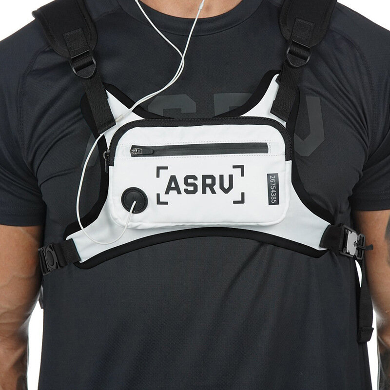 ASRV 600D Oxford Cloth Tactical Chest Bag Waterproof Reflective Running Vest Bag Phone Bag Wallet Ou