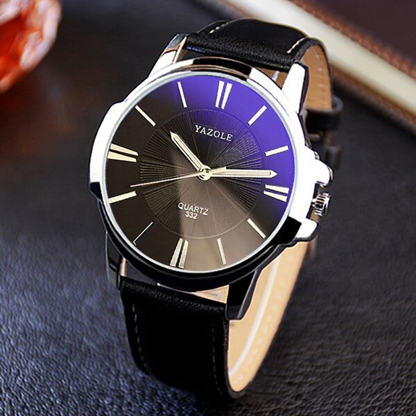 YAZOLE 332 Fashion Simple Style Business Men Wrist Watch Leather Quartz Watch