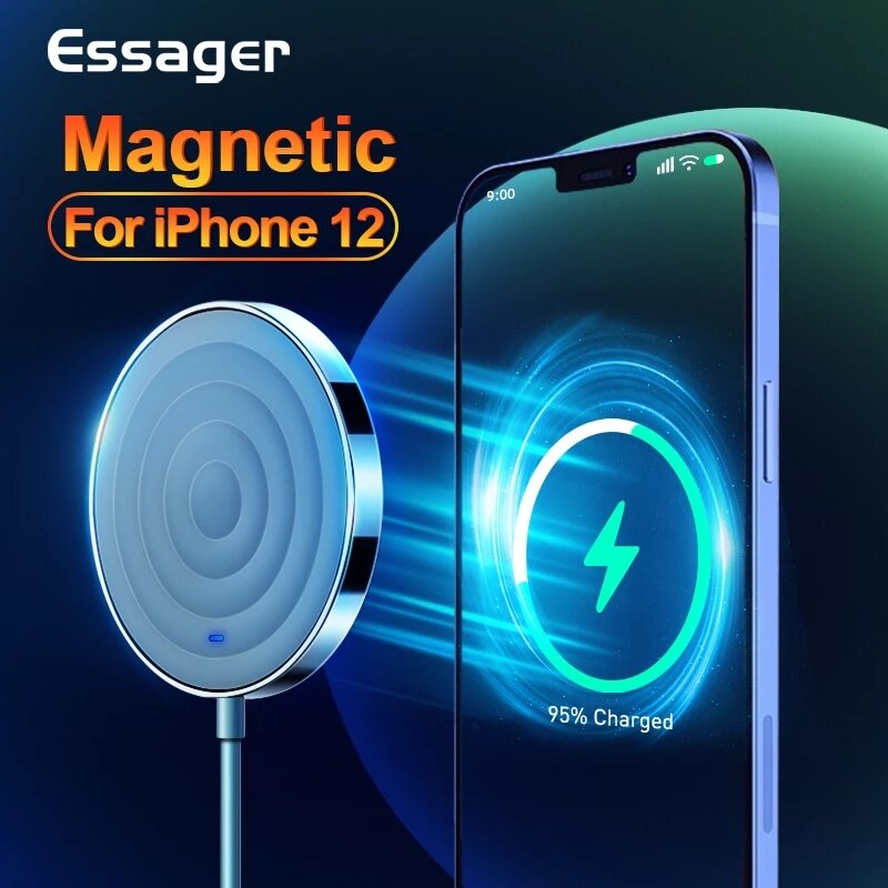 Essager 15W QI magnetische draadloze oplader snellaadpad voor iPhone 12-serie voor iPhone 12/12 Mini