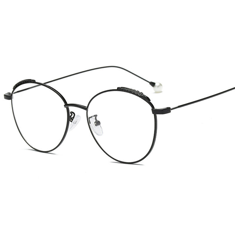 Retro Literary Optical Glasses Feather Round Glasses Frame