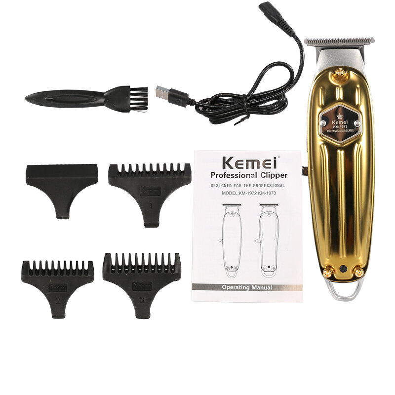 

Kemei KM-1973 All Metal Professional Hair Clipper Men Electric Cordless Hair Trimmer Haircut Machine