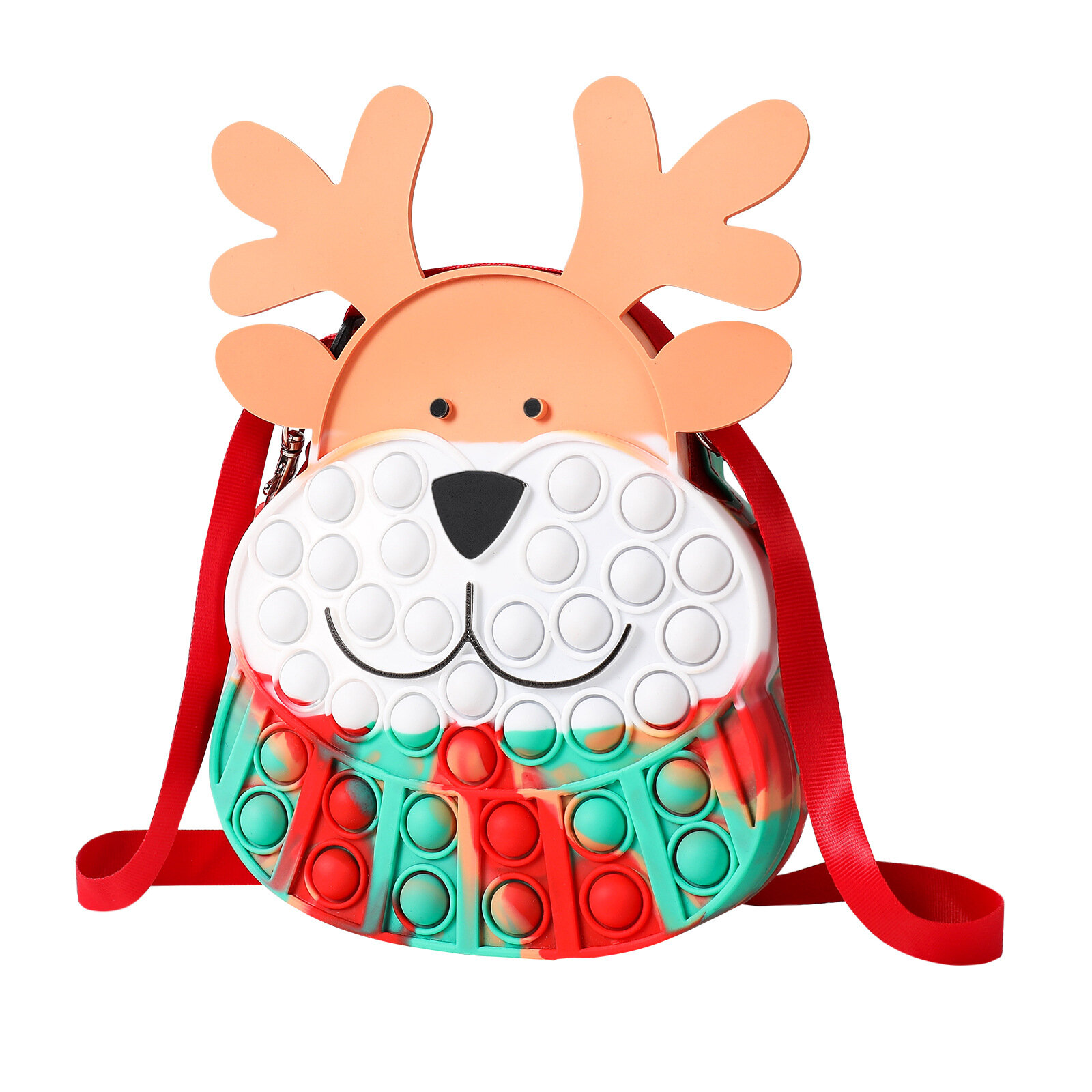 Creatieve Fidget Speelgoed Push Bubble Zintuiglijke Decompressie Kerst Elanden Opslag Munt Zak Speel