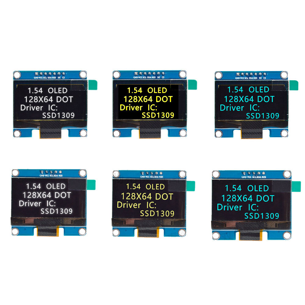 1.54 inch OLED Display LCD Screen Module Resolution 128*64 SPI/IIC Interface SSD1309 Driver