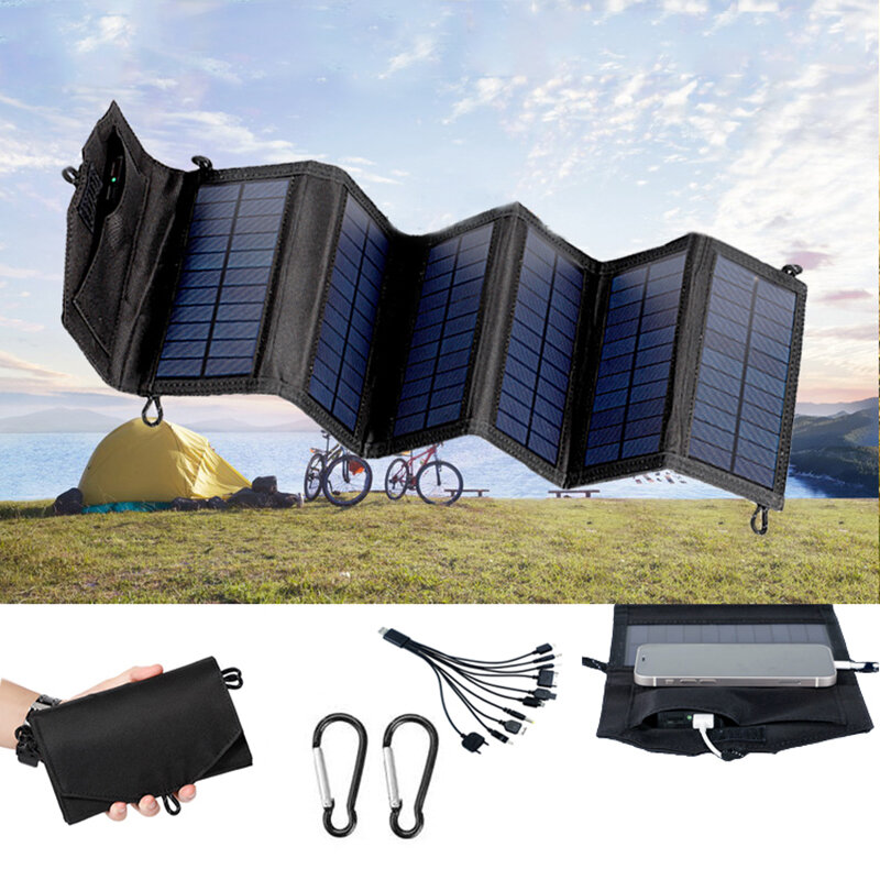 IPRee® 20W 5V Zonnepaneel USB Oplader Draagbare zonnebatterij voor buiten kamperen Mobiele telefoon RV-opladen