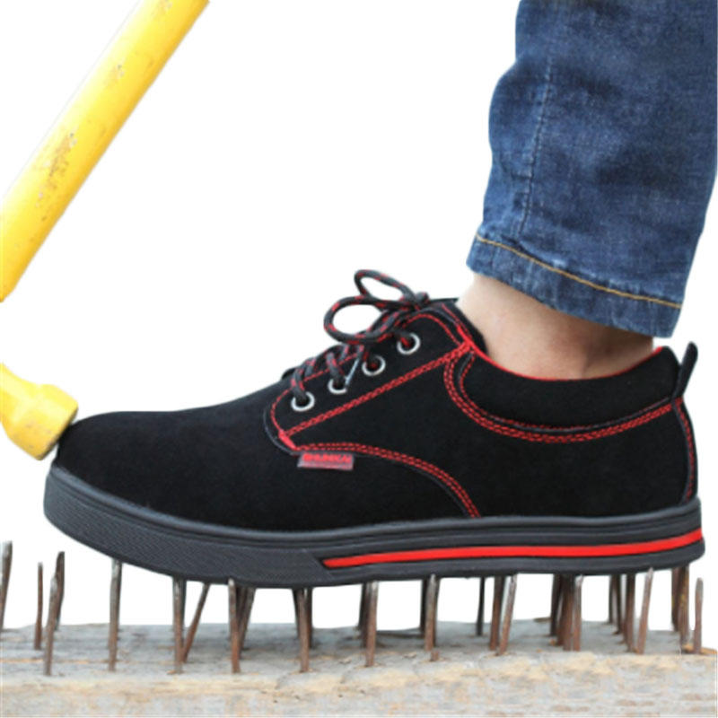 Sapatos de segurança com biqueira de aço TENGOO, impermeáveis, anti-impacto e antiderrapantes para trabalho ao ar livre e caminhadas.