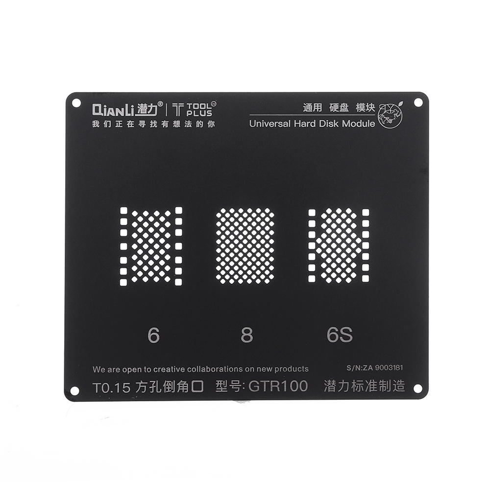 

Qianli Hard Disk Module NAND GTR100 BGA Reballing Black Stencil Plant Tin Steel Net Repair Tool for Phone 6/6S/6SP/7G/7P