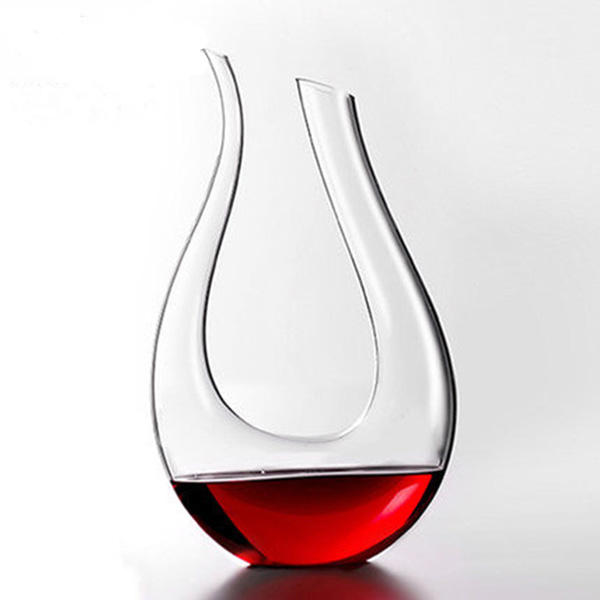 1200ml luxe kristalglas u-vormige hoorn wijn karaf wijn schenker rode wijn karaf beluchter