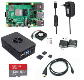 

Catda 8GB RAM Raspberry Pi 4B + Black Cover Box + Power Supply + 32/64GB Memory Card +Micro HDMI DIY Kit