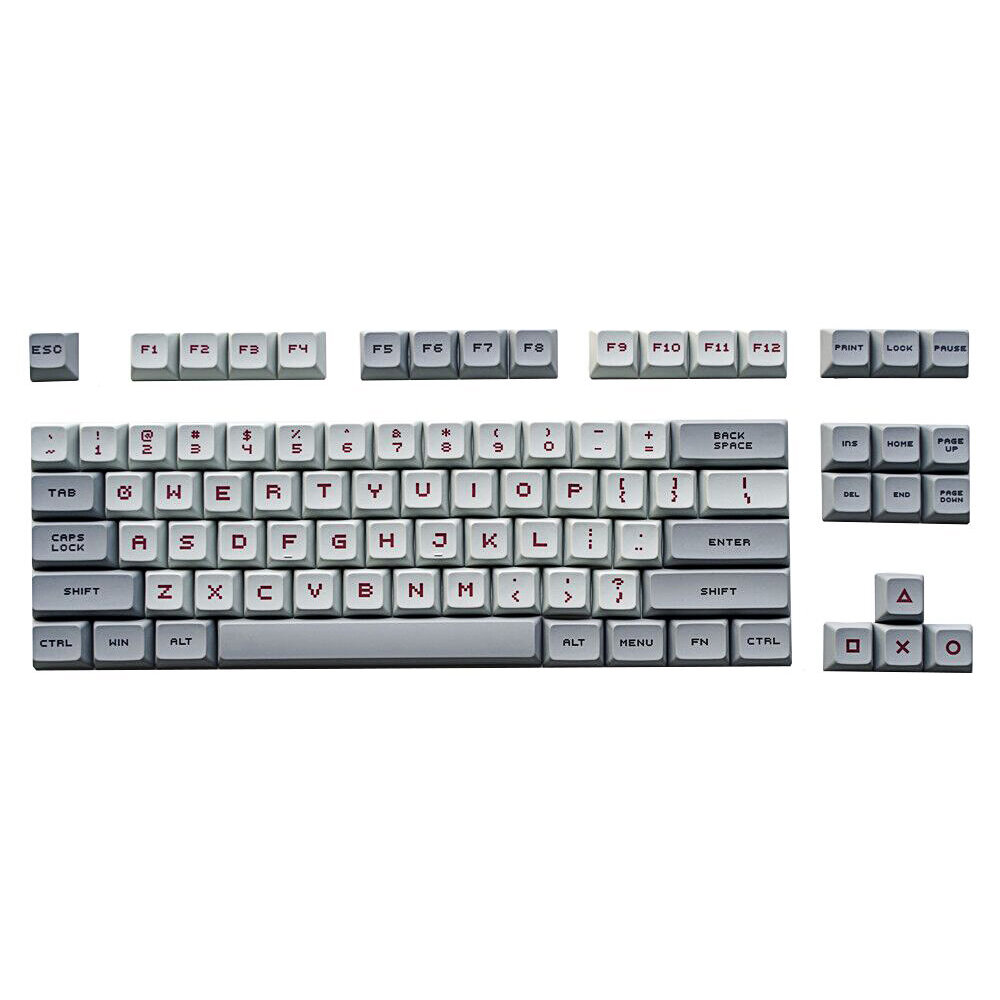 

104 Keys Grey&White Keycap Set XDA Profile PBT DYE-Sub 2.25U 2U 1.75U Keycaps Compatible with GH60 GK61 GK64 87 96 104 M