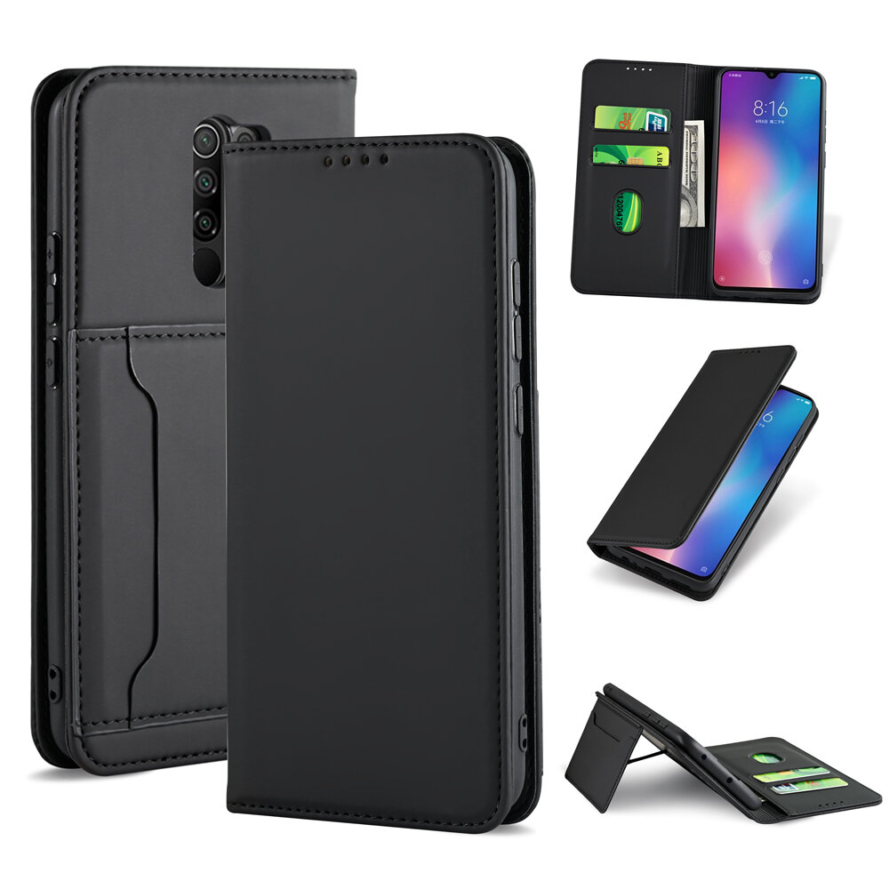 Bakeey for Xiaomi Redmi 9 Case Business Flip Magnetic with Multi-Card Slots Wallet Shockproof PU Leather Protective Case Non-Original