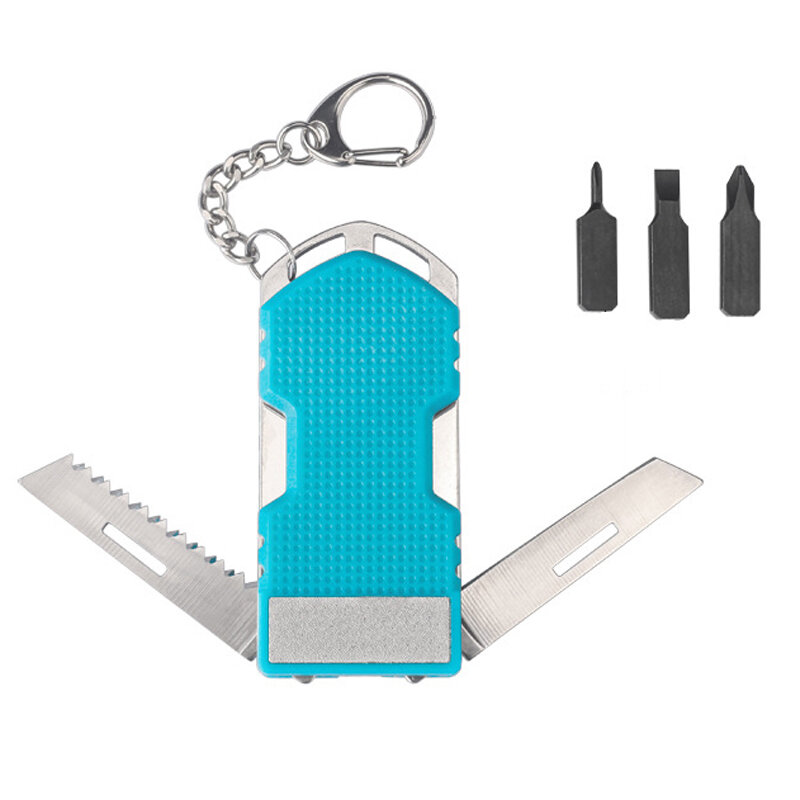 IPRee® Wielofunkcyjne narzędzia składany nóż kieszeń EDC narzędzie z piłą i śrubokrętem Kreatywny prezent nóż z breloczkiem.