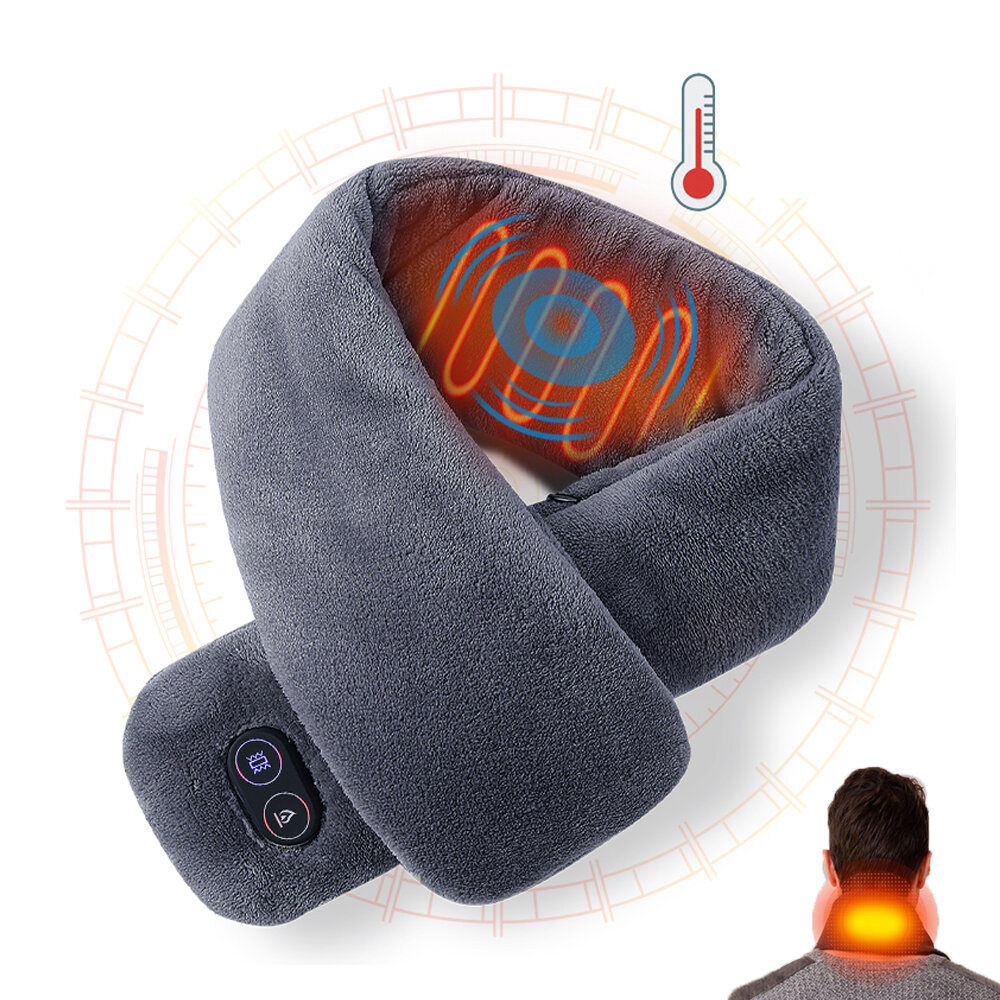 TENGOO Elektrikli Isıtma Eşarp 3 Dişliler Isıtma 4 Mod Masaj Ajustable Kış Sıcak USB Şarj Edilebilir Atkısı Peluş Yaka