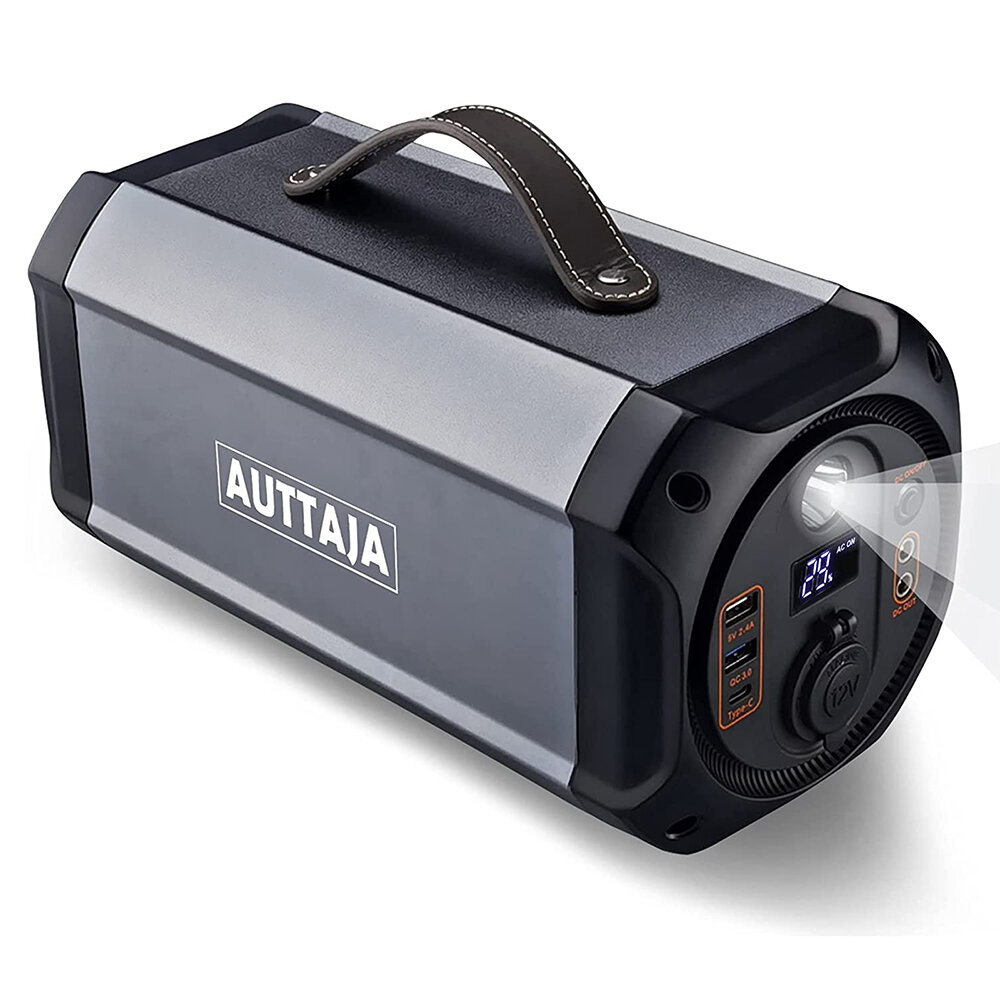 [US Direct] AUTTAJA 500WH 135000mAh Power Station Portable Power Generator Supply With LED Flashlight Power Emergency Energy Supply For Outing Travel Camping