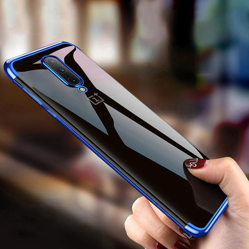 Bakeey Plating Transparent Shockproof Soft TPU Back Cover beschermhoes voor OnePlus 7 PRO
