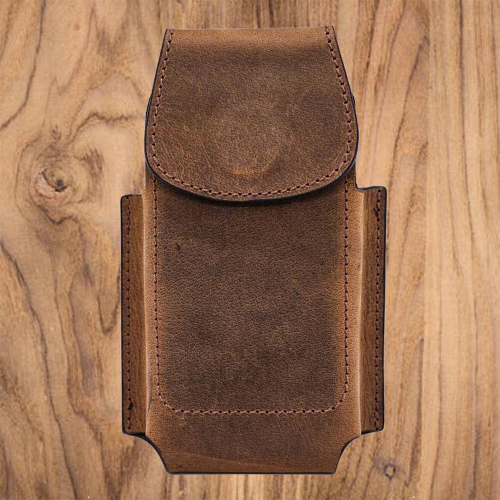 

Ekphero Men Genuine Leather Multifunction Vintage 6.3 Inch Phone Case Waist Packs