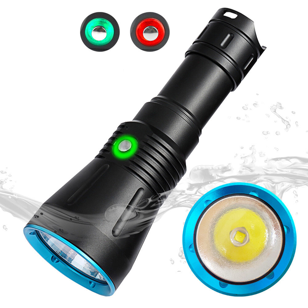 Asafee P70 3600LM 35W Diving Flashlight with Power Display IPX8 Waterproof Super...