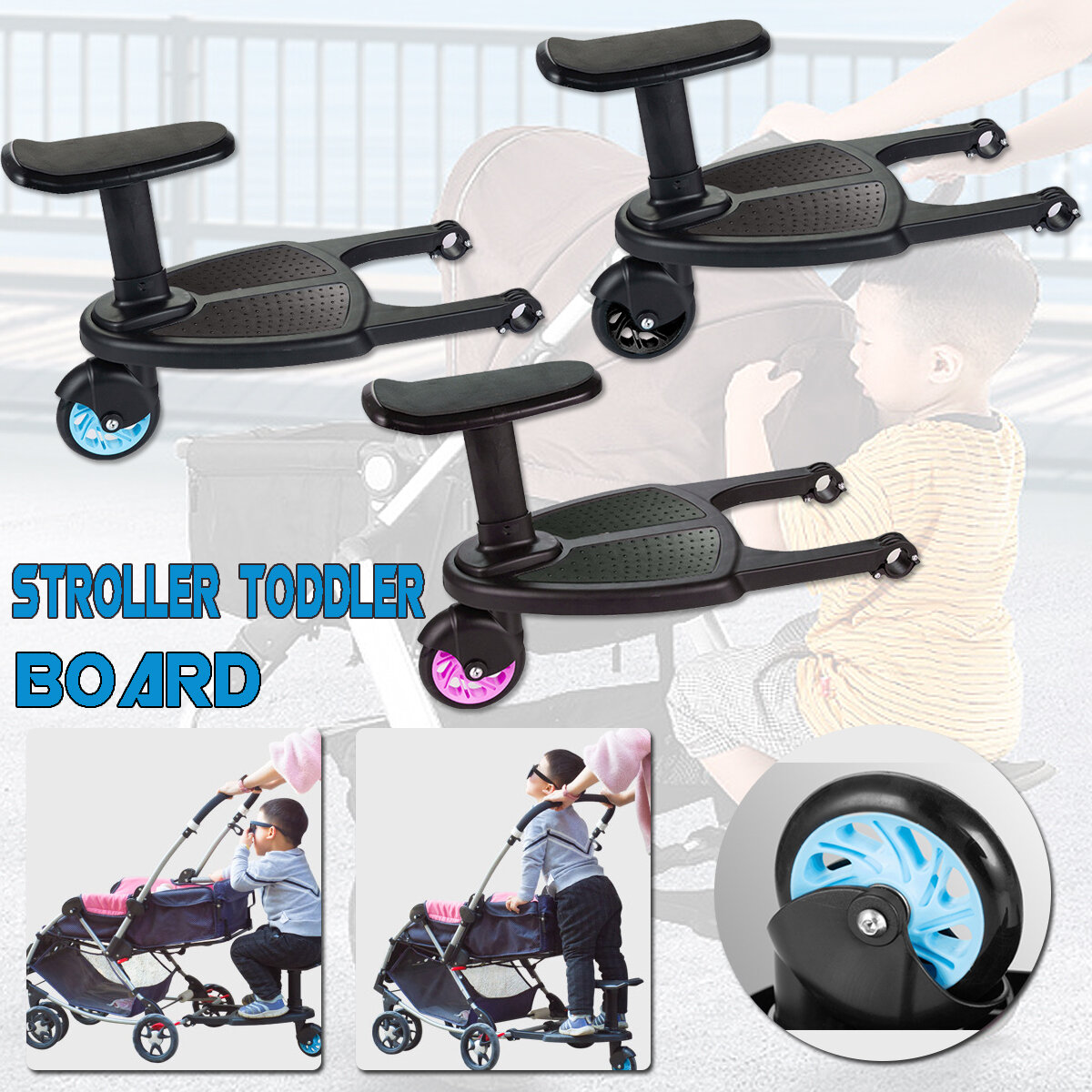 Stroller Board Toddler Buggys Board Wheel Board Skateboard Pushchair Stroller Kids Safety Comfort Step Board for Prams J