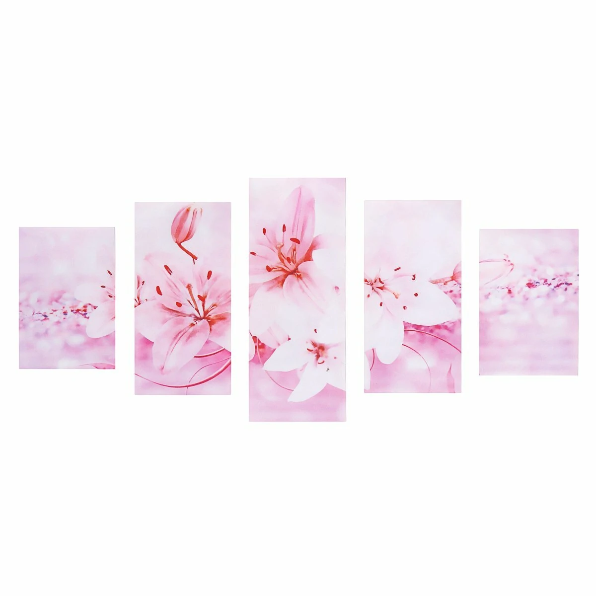 5 pcs wall decorative oil painting canvas print flower wall art pictures frameless wall hanging decorations for home office
