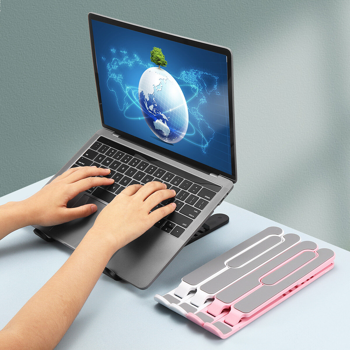 

ИНСМА P1 Pro Портативная алюминиевая складная подставка с регулируемой высотой Рассеивание тепла для ноутбука Macbook Но
