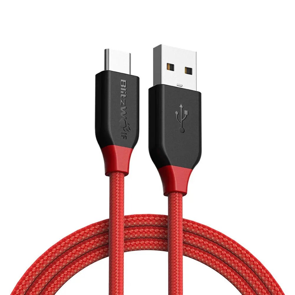 

[10 Pack] BlitzWolf® AmpCore BW-TC5 3A USB Type-C Braided Charging Data Cable 3.33ft/1m With Cable Collector