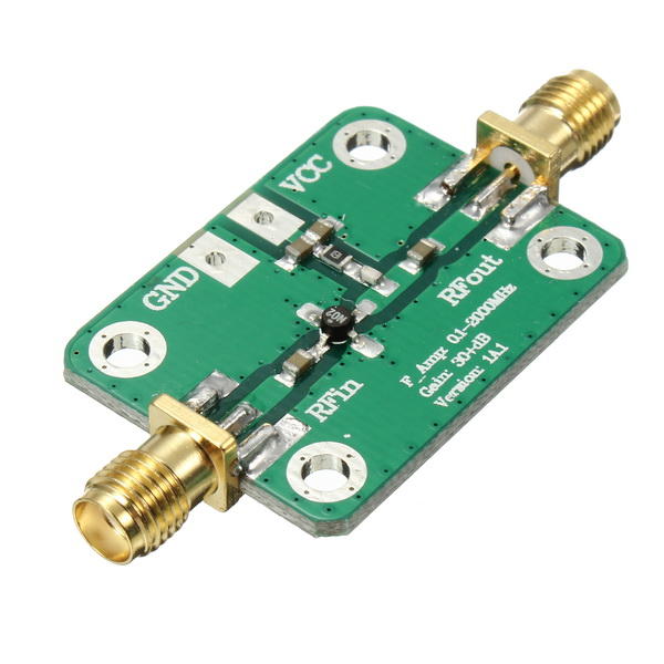 Module damplificateur à large bande RF LNA 0.1M-2G 60dB Gain élevé Faible bruit Faible bruit Faible consommation damplificateur Amplificateur à deux niveaux de large bande Amplificateur LNA