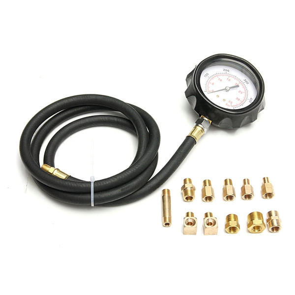 0400PSI 0 35Bar Car Cylinder Pressure Gauge Oil Petrol Diesel Pressure Meter Tester Wave Box Set