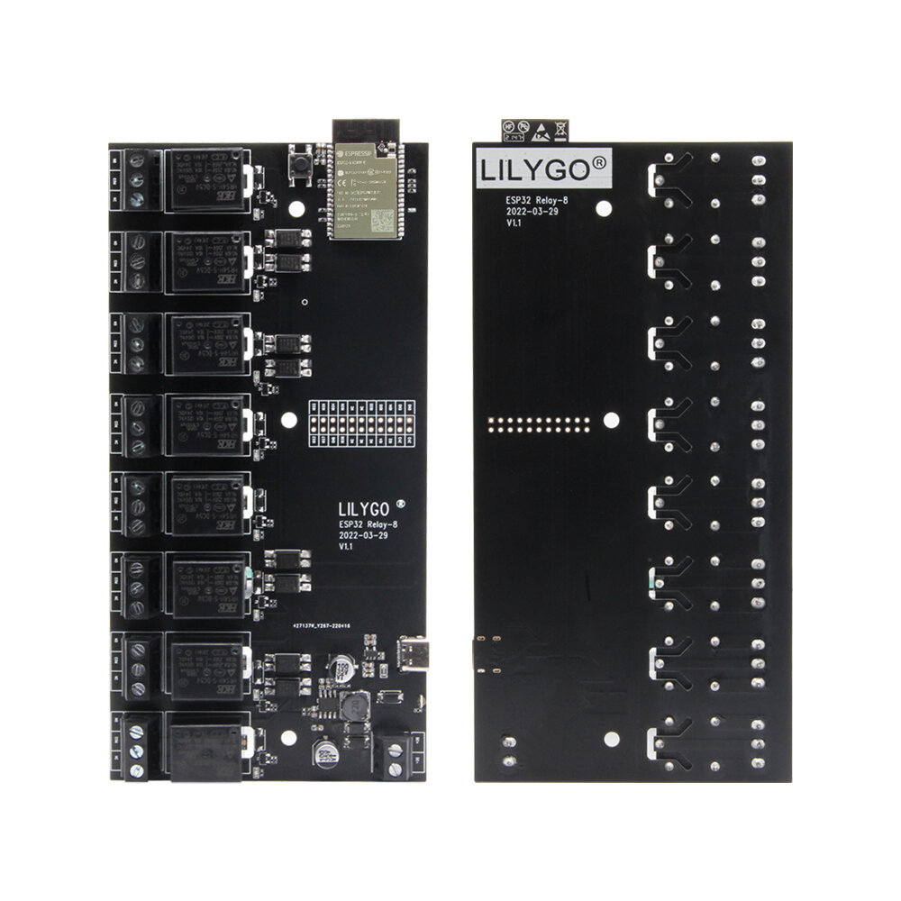 LILYGO? T-Relay 5V 8-kanaals relaismodule ESP32 Wireless Development Board WIFI Bluetooth met optoco