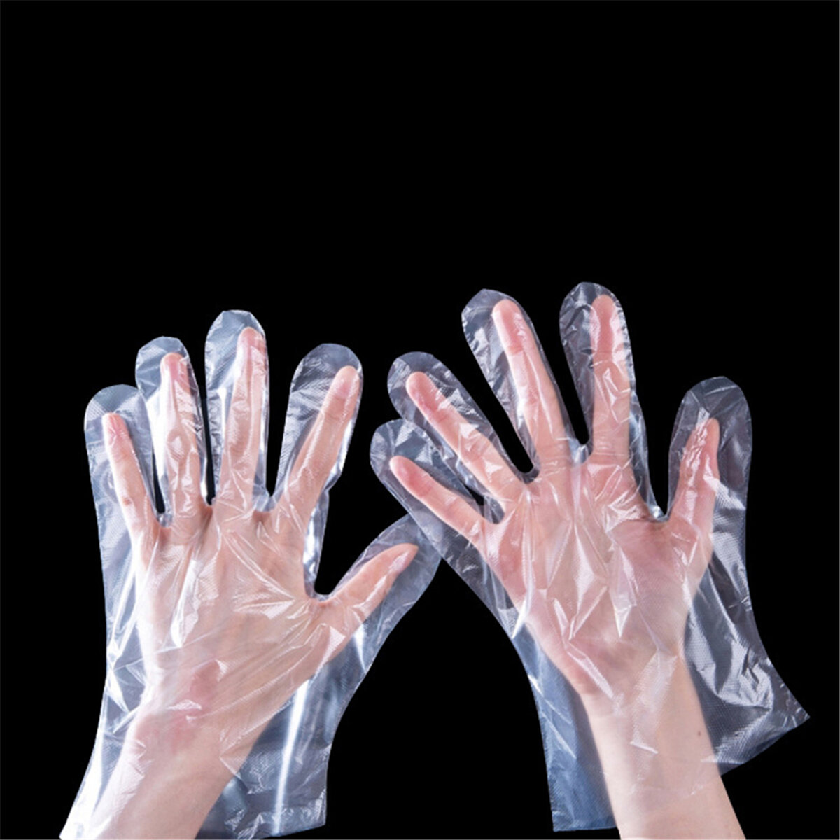 100pcs Food Grade Disposable Gloves Transparent Plastic Food Prep Safe Gloves for Cooking Kitchen BBQ Cleaning