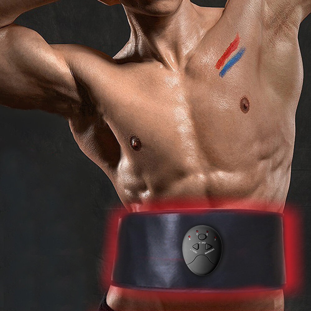 Smart EMS Muscle Trainer Abnehmen Taillenband Bauchmassage Aufkleber 6 Modi 9 Ebenen Fitness-Übungsgürtel