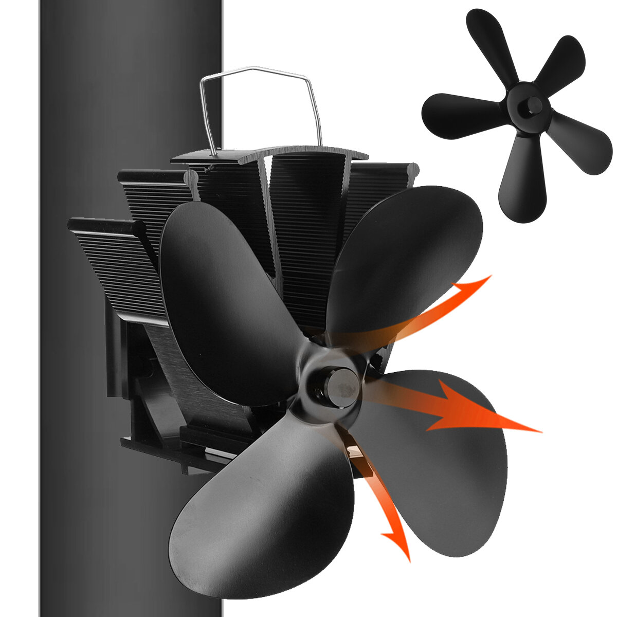 

4/5 Blade Eco-friendly Stove Fan Low Noise Home Fireplace Fan Efficient Heat Distribution