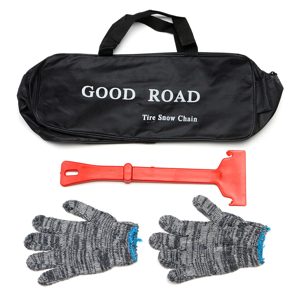 Car Anti-Skid Chain Snow Shovel +Glove +Bag Tool Set Wear-Resistant Anti-Skid Outdoor Repair Tools
