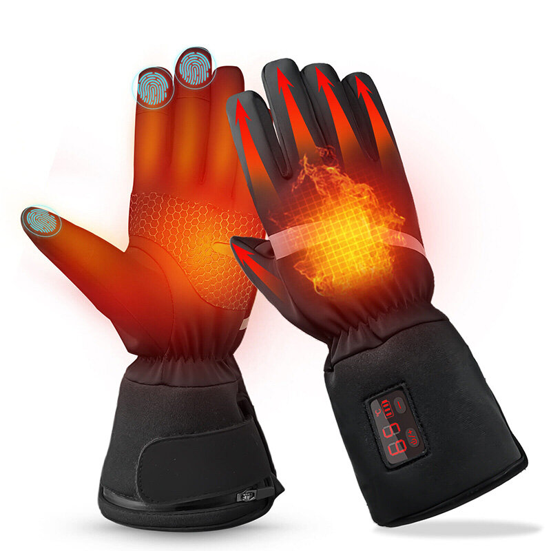 Heated Gloves Waterproof Touch Screen Rechargeable 2200mAh Battery Electric Heated Glove Liners Winter Gloves Precise Te