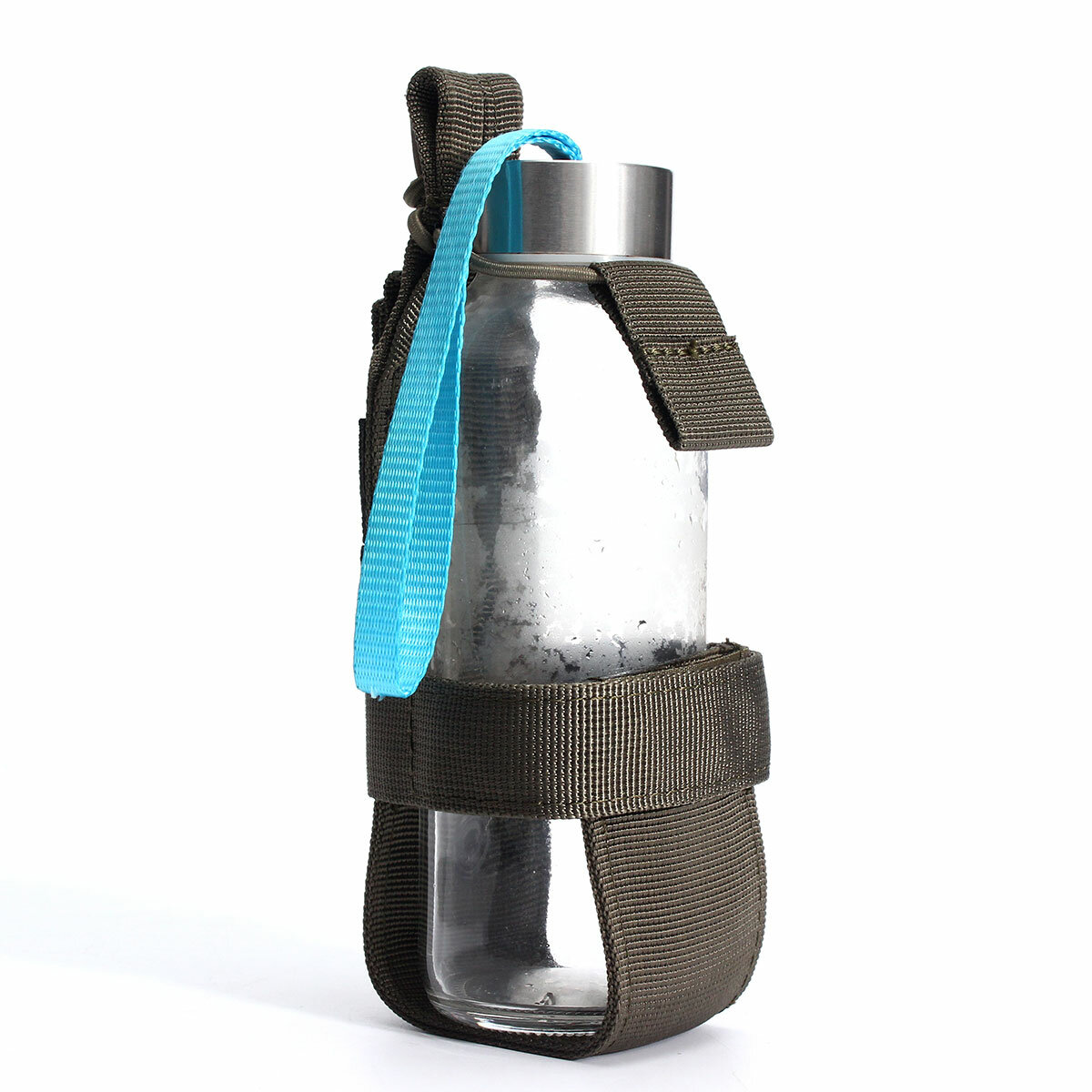 حامل زجاجة ماء Molle للتخييم والمشي والتكتيك في الهواء الطلق مع حزام فيلكرو قابل للتعديل ، ملحق لقفص الزجاجة