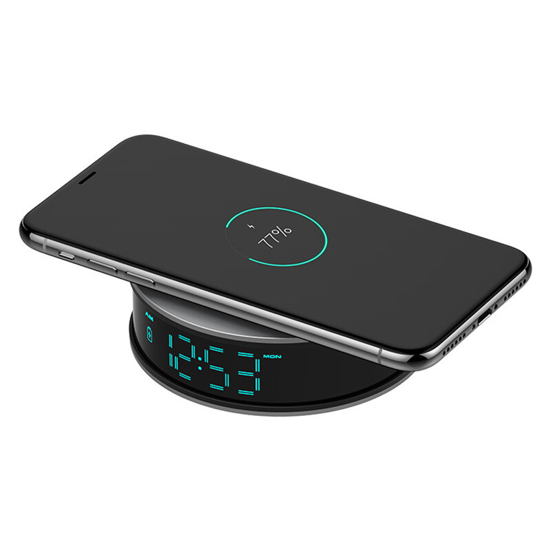 Bakeeyワイヤレス充電器LEDデジタルスクリーン目覚まし時計iPhone12Pro Max Mini Huawei P40 Mate 40Proの高速充電