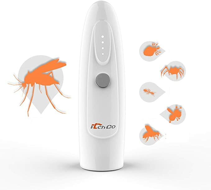 Itchgo Mosquito Itch Stopper elektrisch verstellbarer 5-Gang ABS-Leichtgewicht für den Innen- und Außenbereich zur Bekämpfung von Mückenstichen bei Kindern und Erwachsenen.
