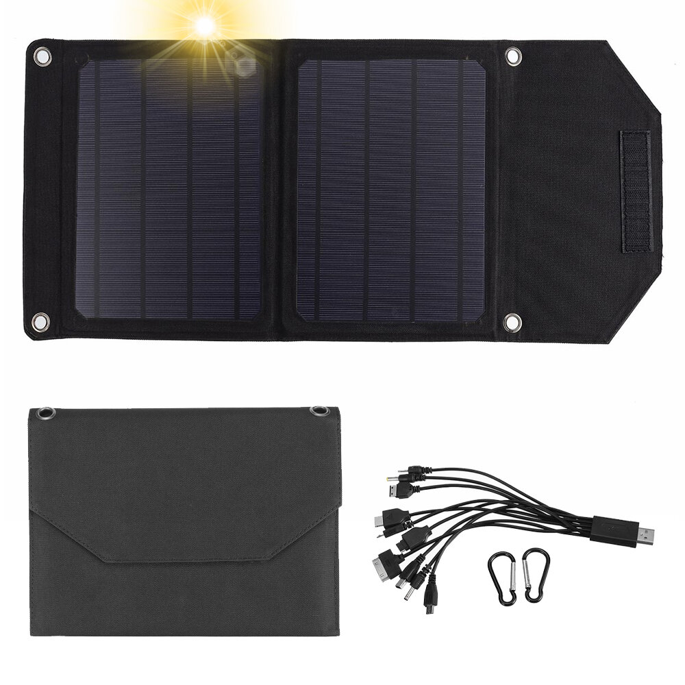 Panel słoneczny 30W z głowicą ładującą 10 w 1 Wodoodporna i przenośna torba składana na energię słoneczną Outdoor Camping Travel Battery Pack